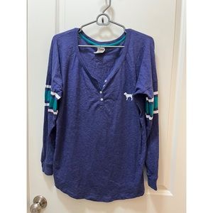 Brand New Victorias Secret Size Small Blue Long Sleeve Top
